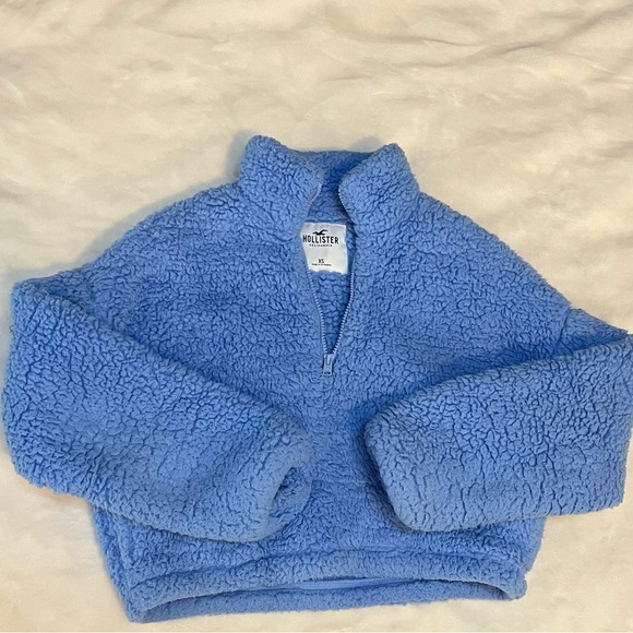 Hollister Tops - Hollister Light Blue Sherpa Jacket Sz XS